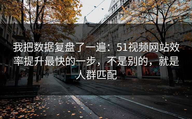 我把数据复盘了一遍：51视频网站效率提升最快的一步，不是别的，就是人群匹配